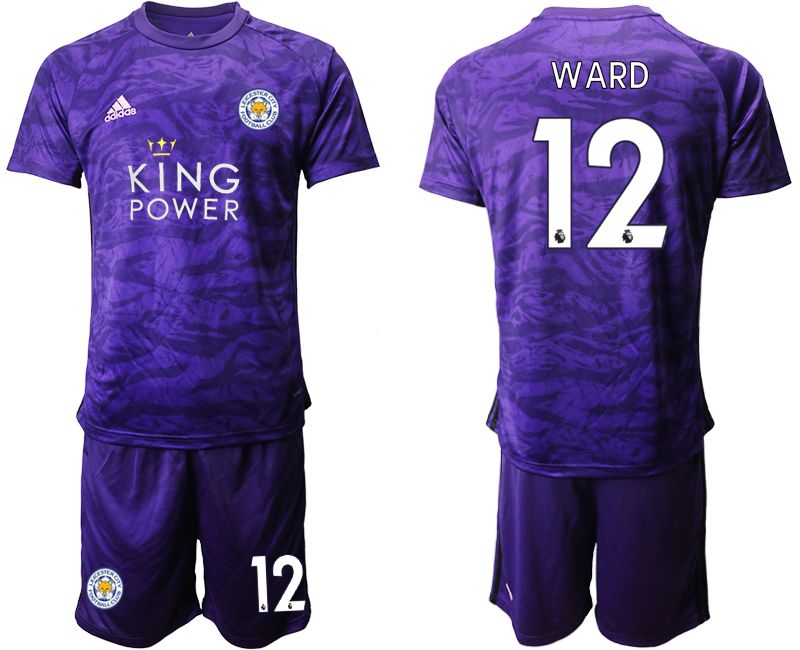 Men 2019-2020 club Leicester City purple Goalkeeper #12 Soccer Jerseys